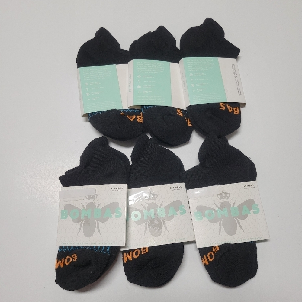 Bombas NWT Black Ancke socks 6 pairs.
